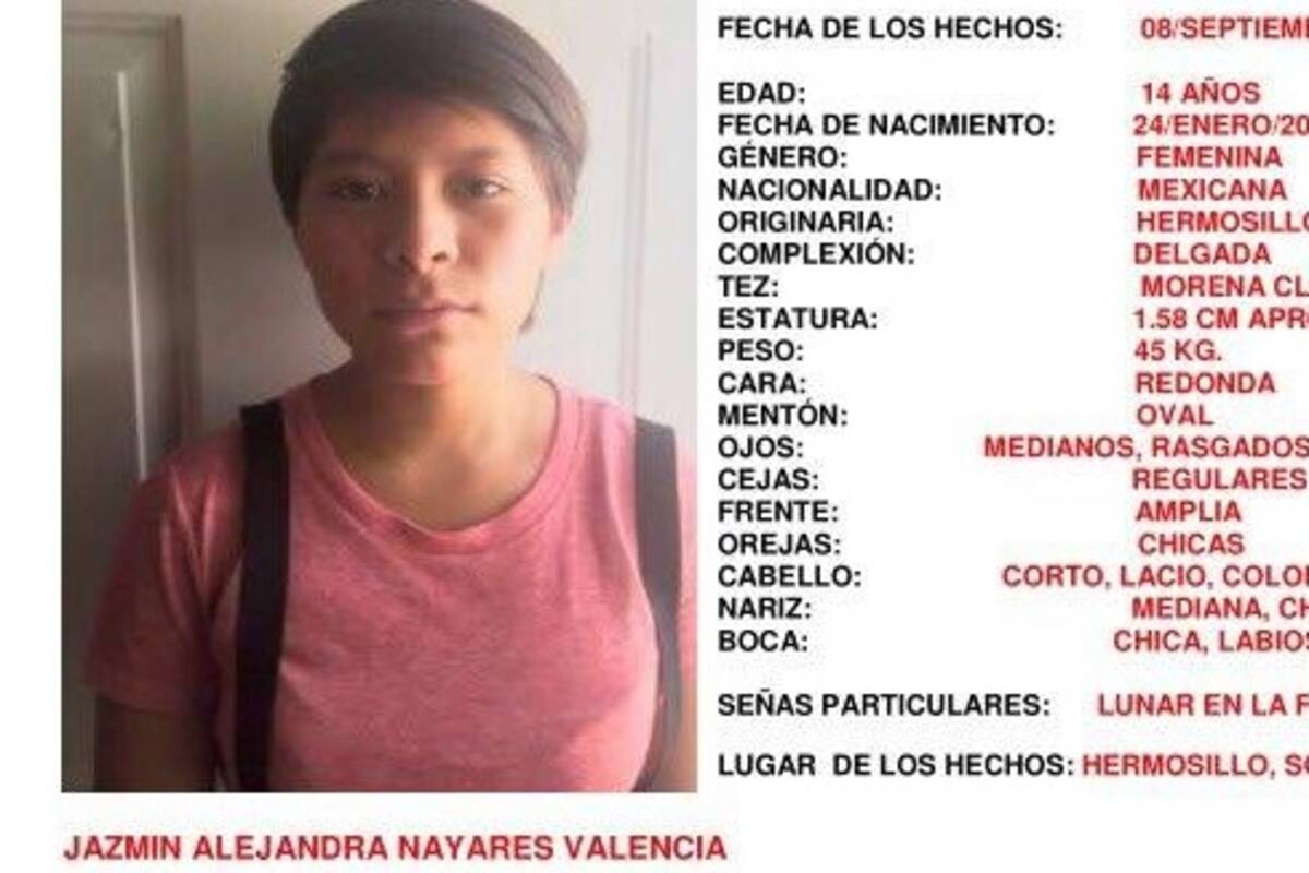 Se activa Alerta Amber para encontrar a Jazmín Alejandra; desapareció en Hermosillo