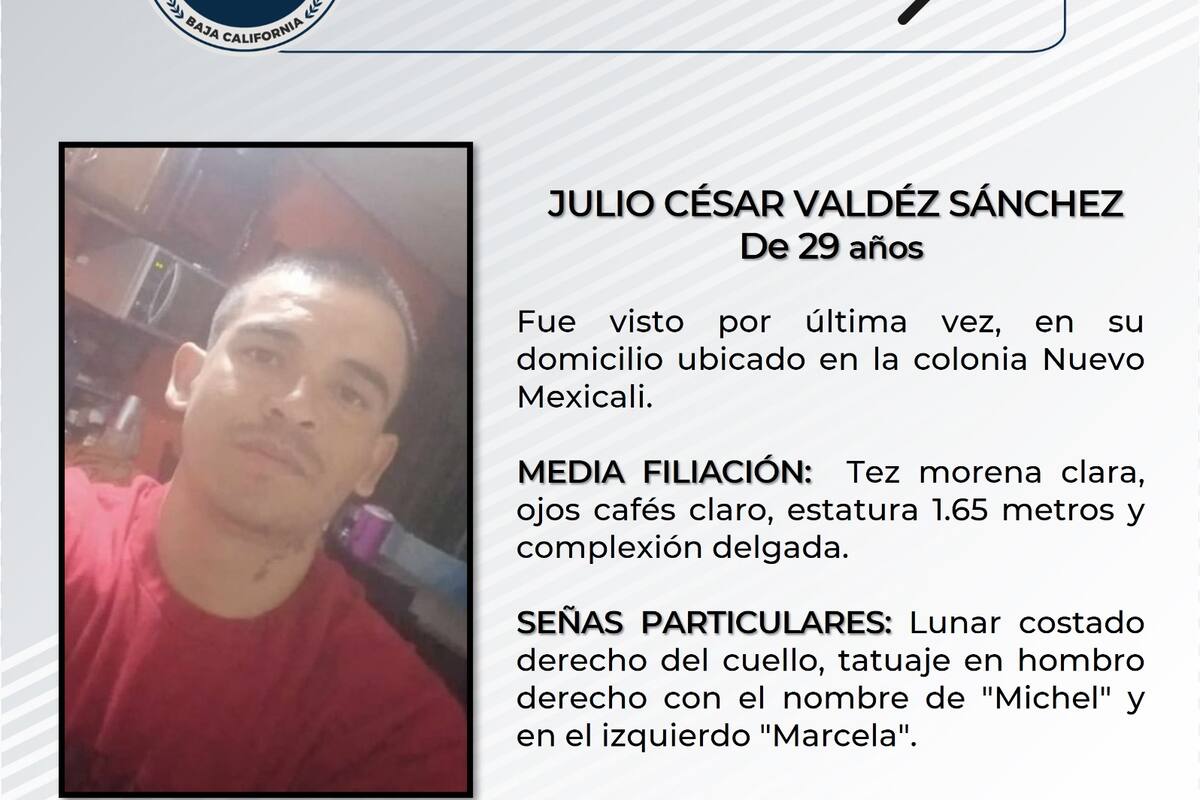 Solicitan apoyo para localizar a Julio César Valdez Sánchez
