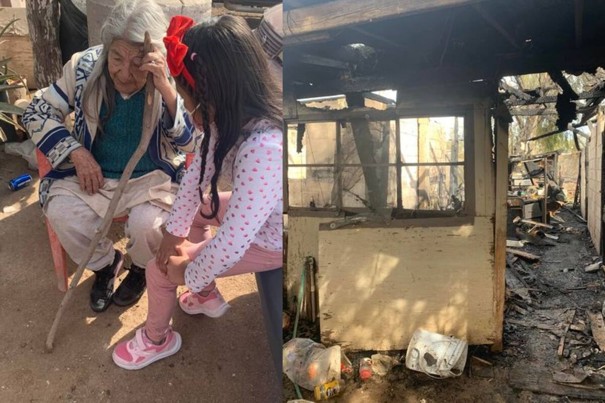 Doña Teodora, de 86 años, perdió su casa en un incendio