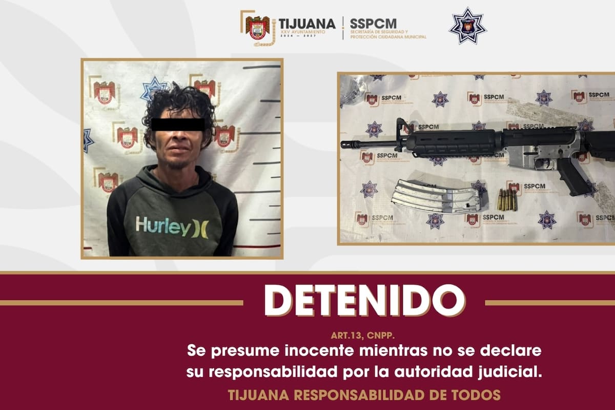 Detienen a hombre con fusil tras incendio en pastizal de Tijuana