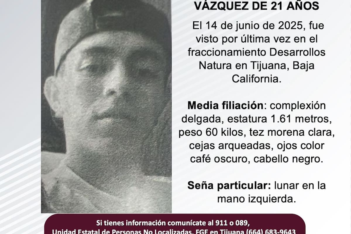 Se busca a Cristian Ronaldo Pérez Vázquez de 21 años de edad