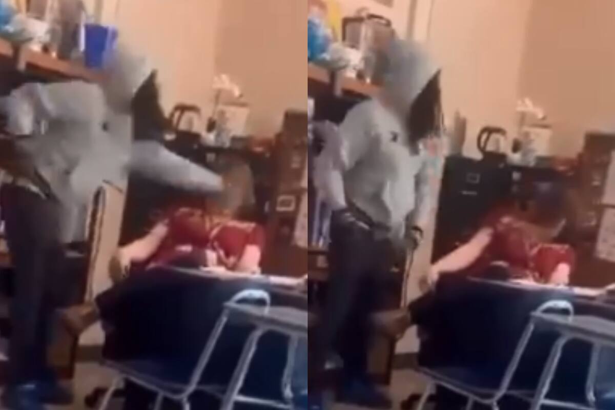 VIDEO: Captan a alumno de preparatoria en EU golpeando a la maestra en el salón de clases y es arrestado