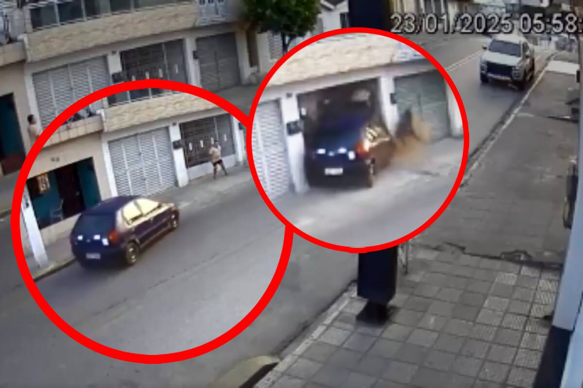 Carro fuera de control se estrella contra edificio y se lleva a peatón; el impactante video se vuelve viral