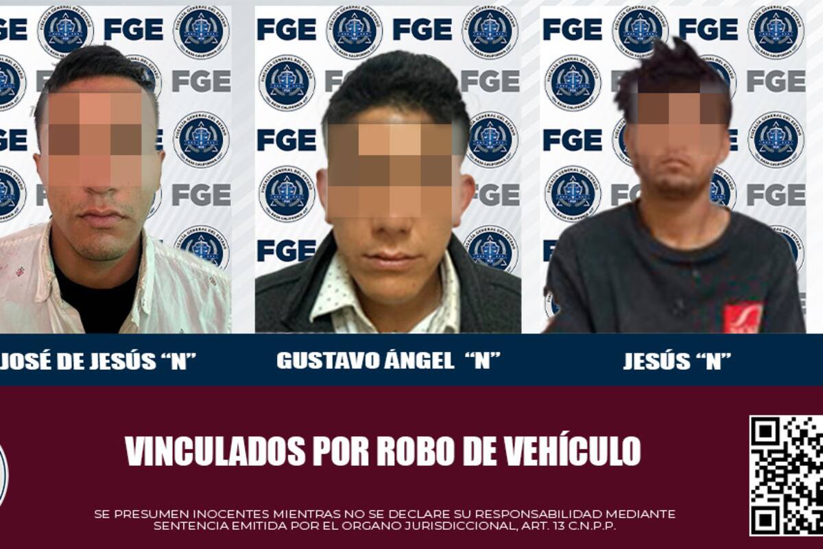 Dan prisión preventiva para tres acusados de robo de vehículos
