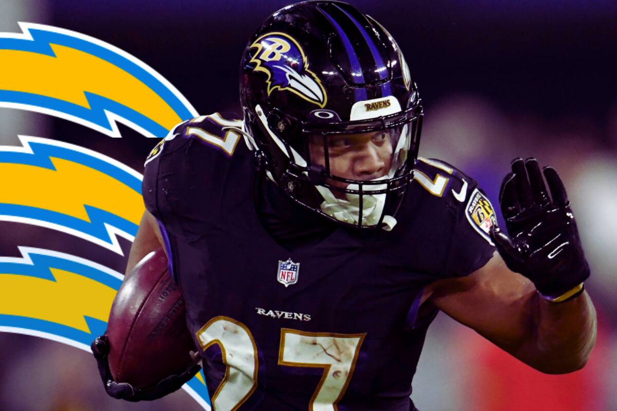 NFL: J.K. Dobbins firma con Los Angeles Chargers por 1 año después de pasar 3 temporadas con los Baltimore Ravens