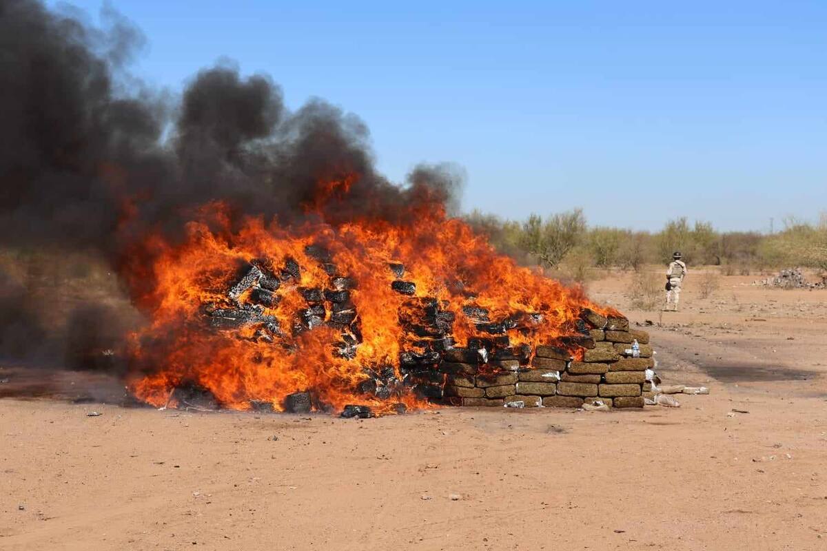 En el lugar, las fuerzas militares fueron las encargadas de realizar el acto protocolario de quemar la droga / Foto: Cortesía