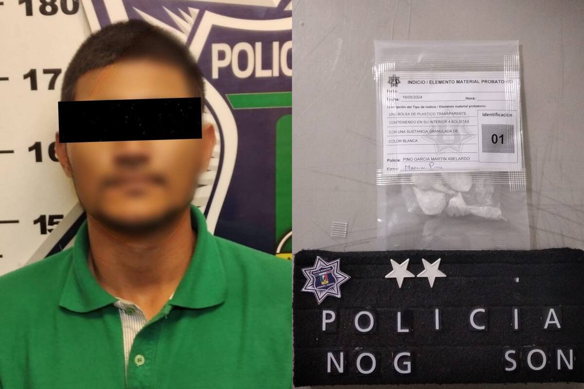 Detienen a automovilista con “crystal” en Nogales