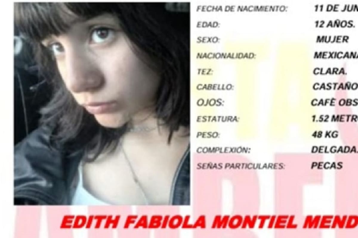 Activan Alerta Amber para Edtih Fabiola Montiel Mendoza de 12 años