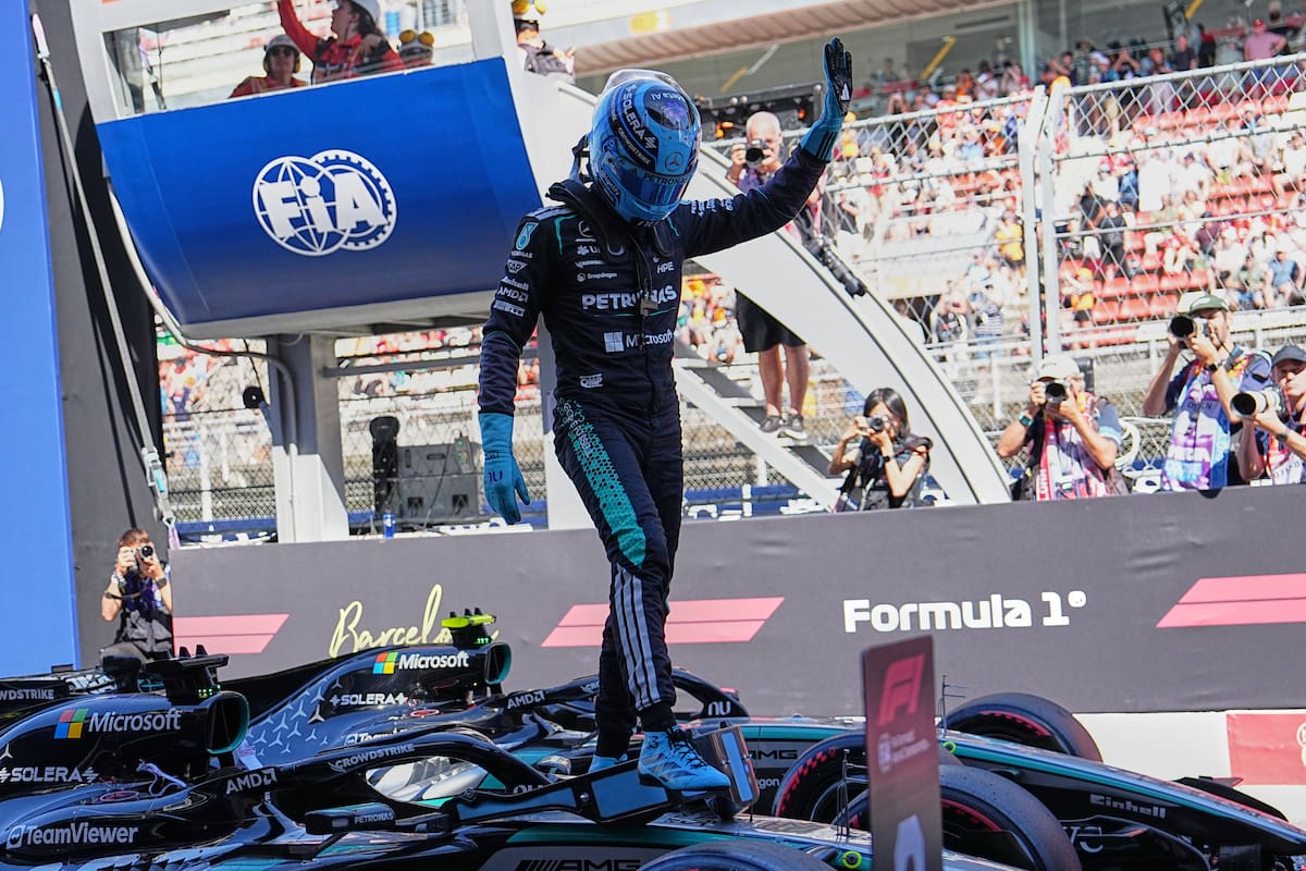 El piloto de Mercedes, George Russell. (Foto AP/Fatima Shbair)