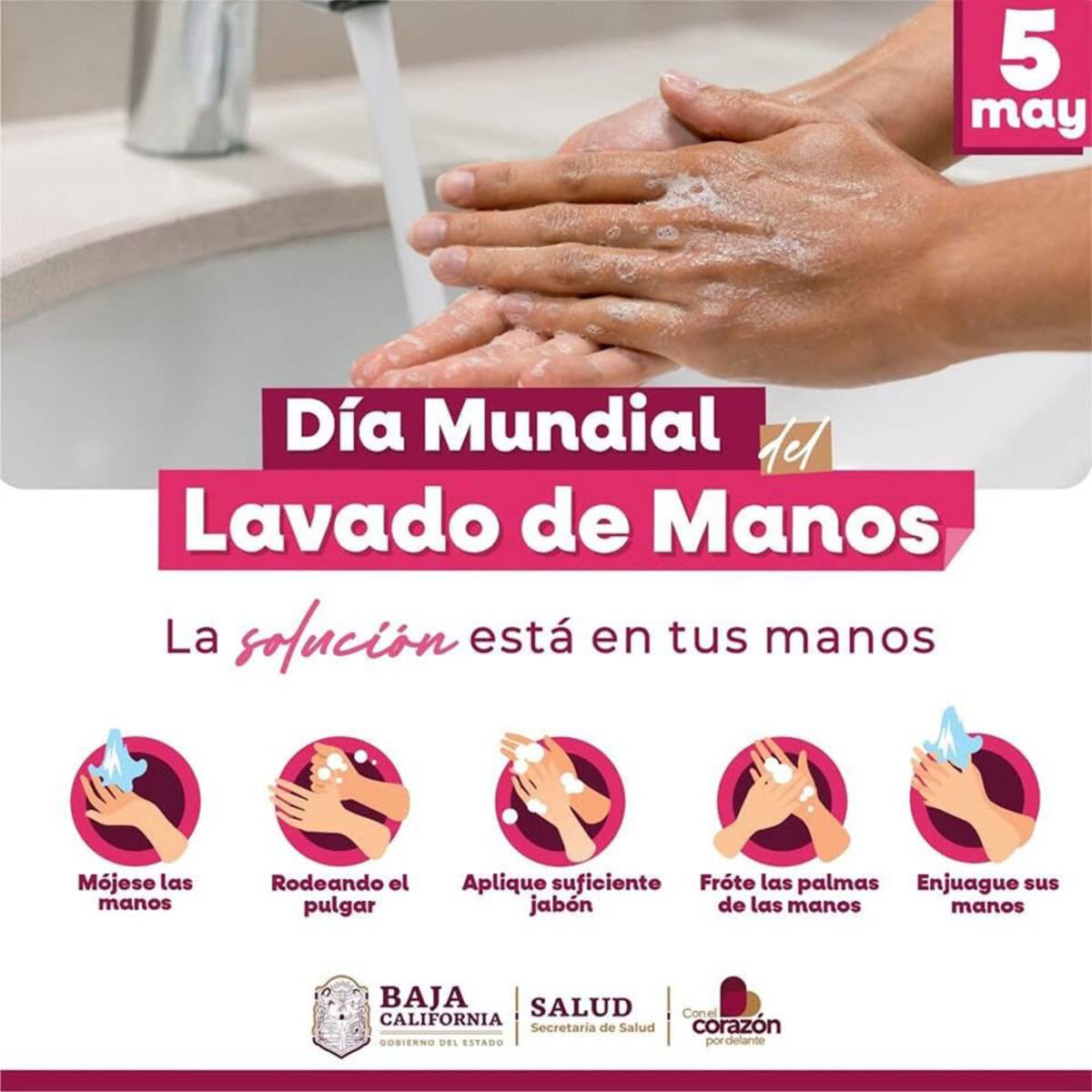 El Día Mundial de la Higiene de Manos se conmemora cada 5 de mayo.
