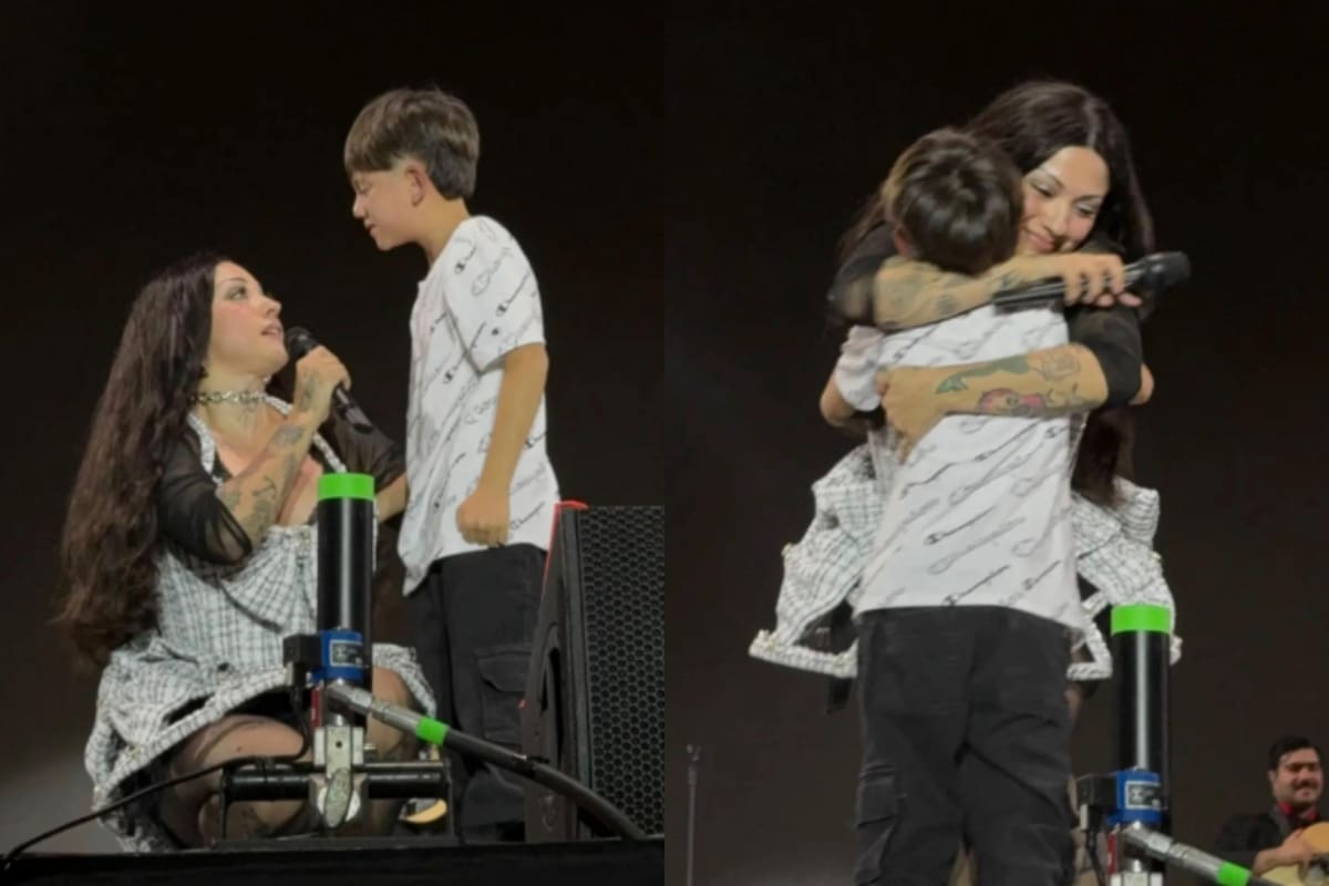 Mon Laferte sorprende a un pequeño fan y lo sube al escenario para cantar juntos