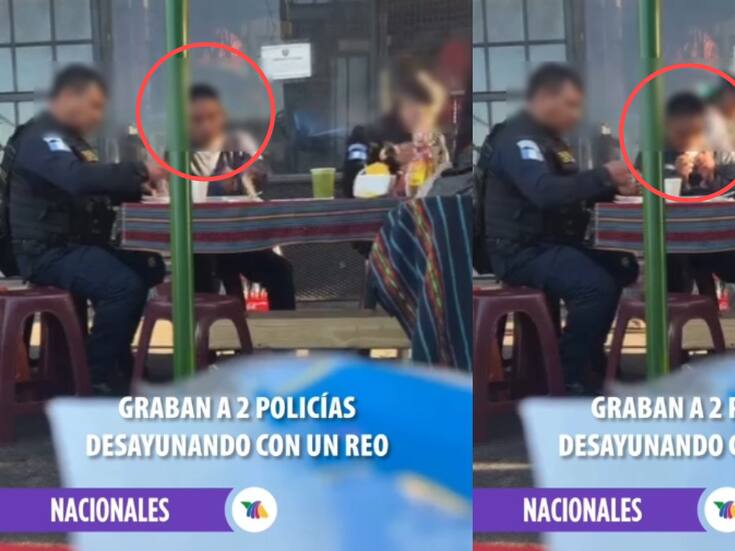 Policías causan impresión en redes sociales al ser vistos comiendo junto a un reo