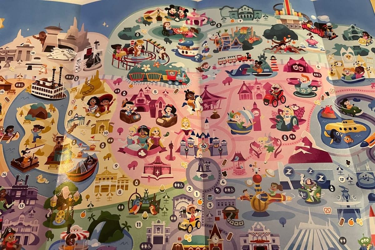 Un mapa divertido en Disneyland Resort