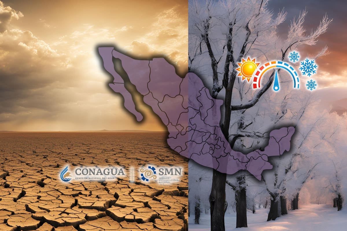 Mientras unas zonas tendrán temperaturas máximas sofocantes de 45 °C, el frente frío trae severas heladas, lluvias, vientos fuertes y hasta posible nevada en estos estados