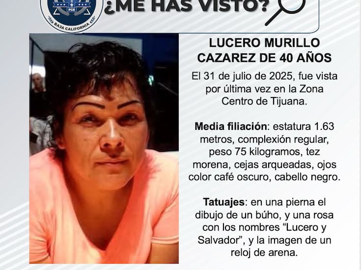 Se busca a Lucero Murillo Cazarez de 40 años