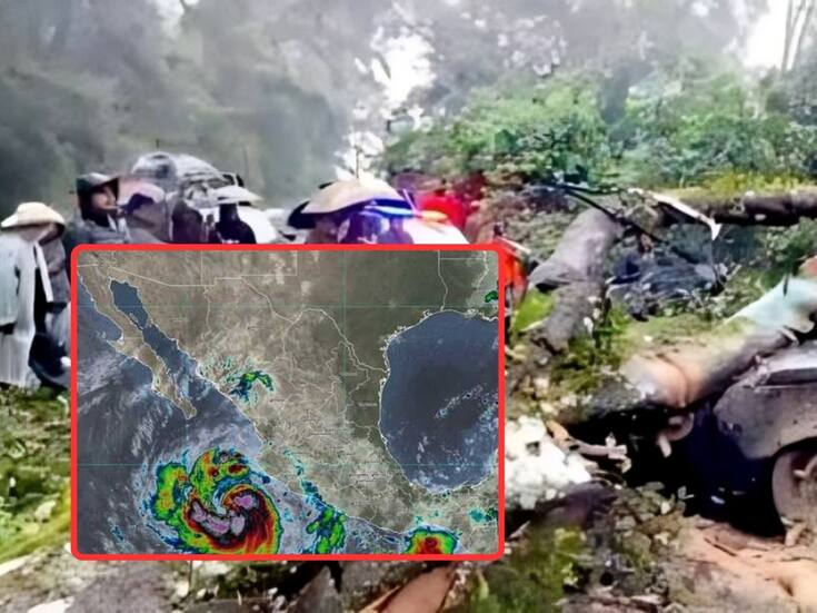 Dos muertos por caída de árbol en Hidalgo; huracán Priscilla provoca estragos en varios estados