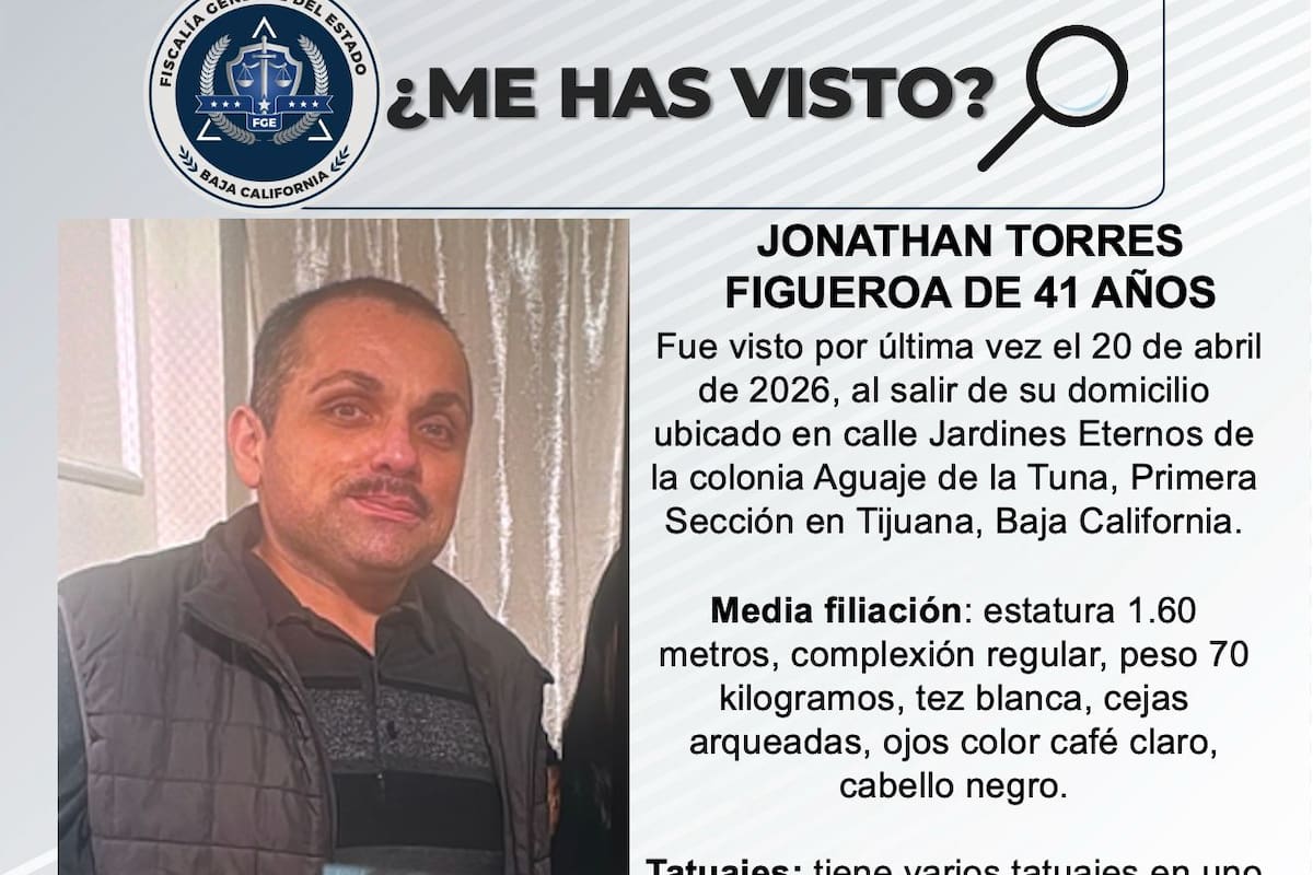 Se busca a Jonathan Torres Figueroa de 41 años