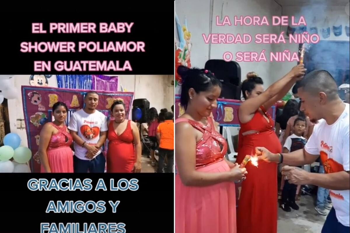 Hombre organiza baby shower para sus dos esposas: "Nos tocó doble embarazo"