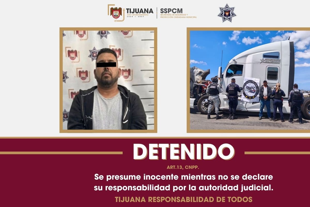 Detienen a conductor de tractocamión con reporte de robo en EE.UU. en zona Pacífico