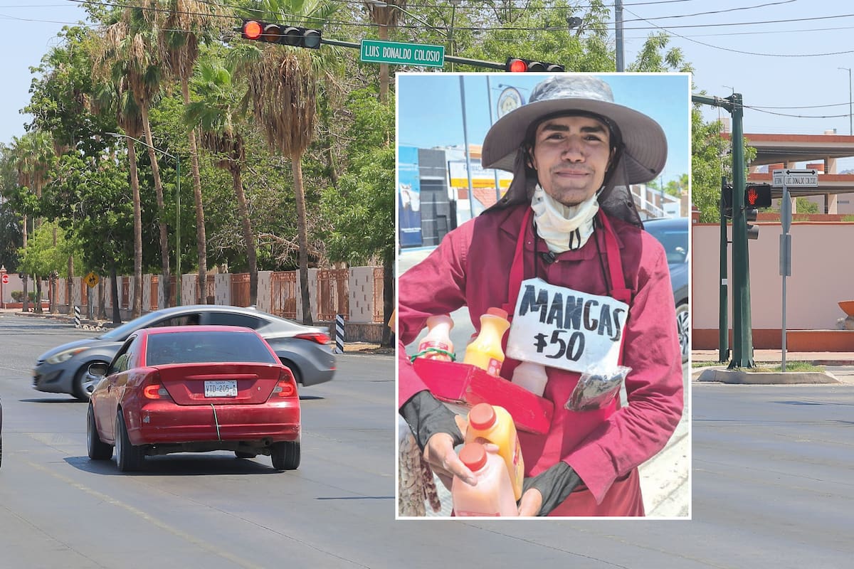 Joven vende jugos bajo casi 46°C en Hermosillo para pagar sus estudios universitarios y buscar un mejor futuro