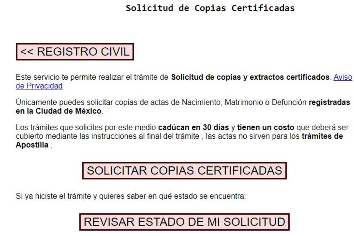 Cómo descargar de Internet el acta de nacimiento, defunción y matrimonio