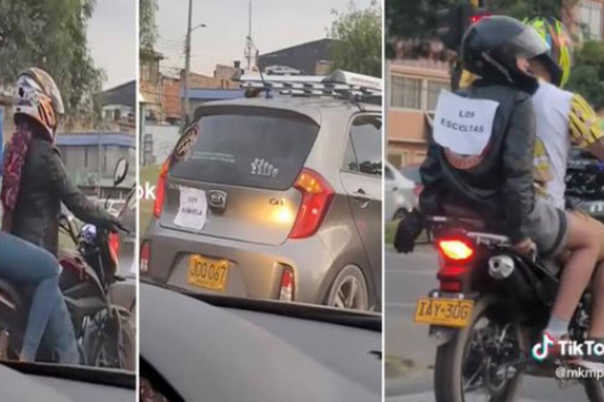 VIDEO: Mujer aprende a conducir en la vía pública y usa a sus amigos como “escoltas” para no chocar