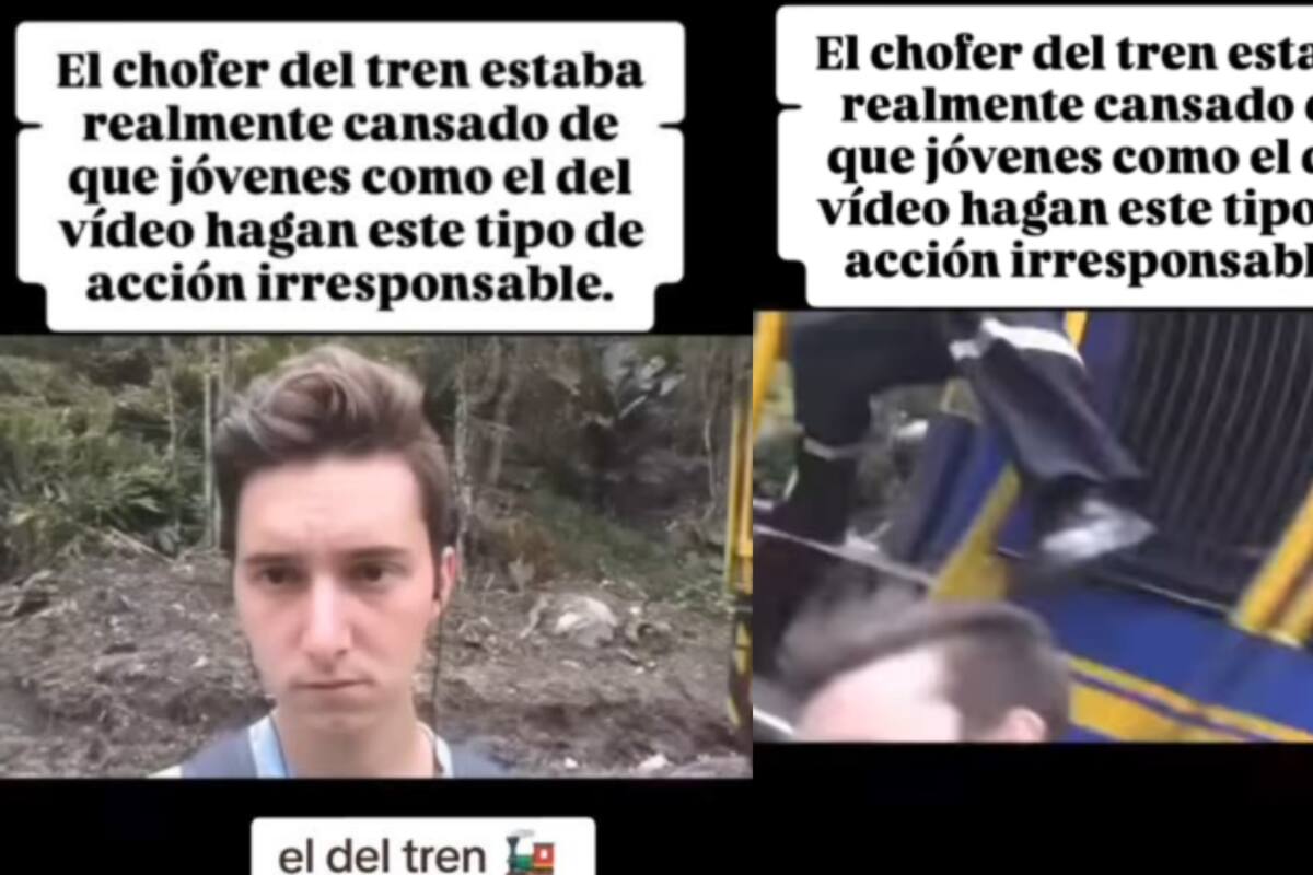 Chofer de tren golpea a joven que grababa en las vías para darle una lección