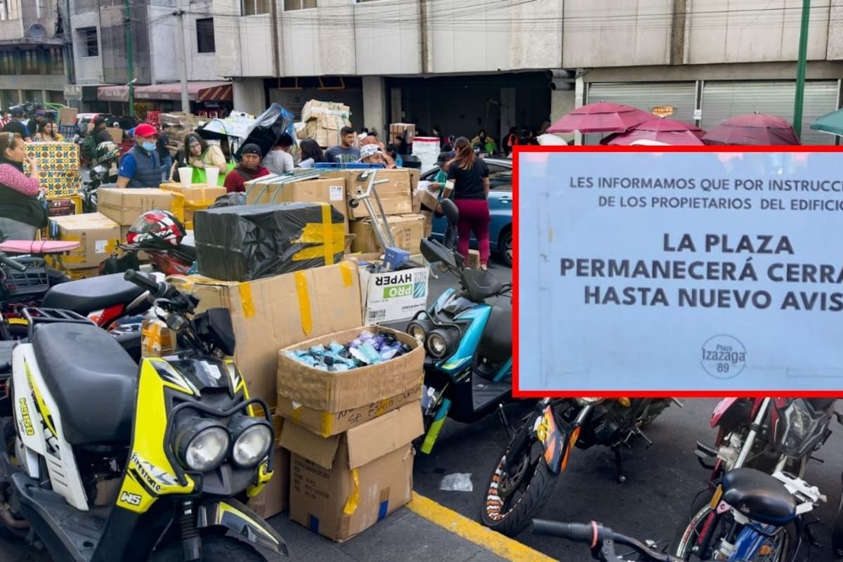 Cierre de Plaza Izazaga 89, comerciantes desalojan tras masivo operativo federal