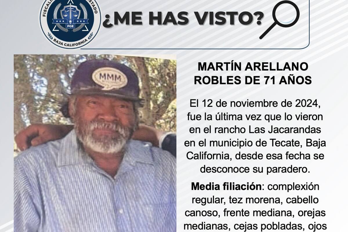 Se busca a Martín Arellano Robles de 71 años de edad