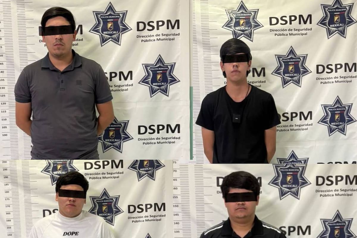 Capturan a cuatro hombres armados; dos serían objetivos prioritarios por asaltos a comercios en Mexicali