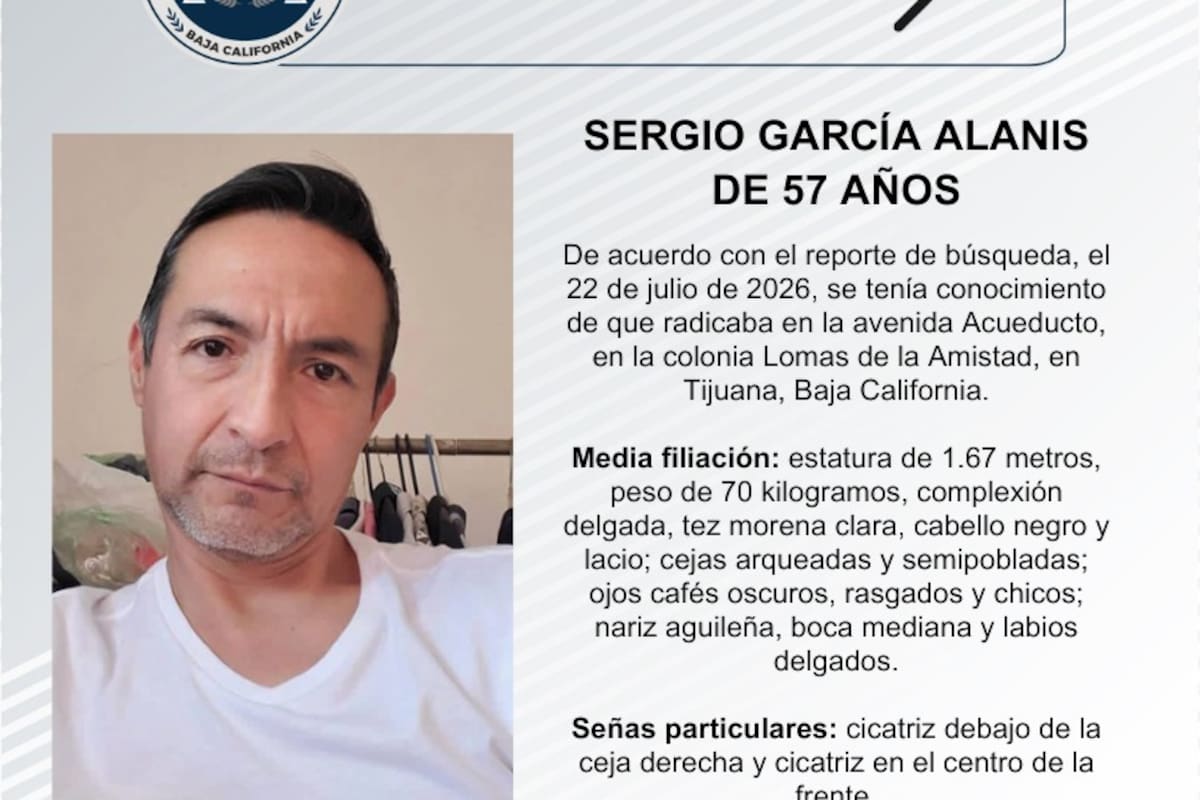 Se busca Sergio García Alanis de 57 años