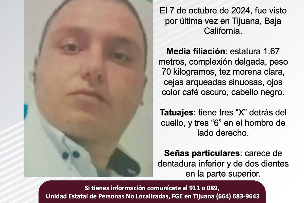 Se busca a Juan Carlos Medina Murillo de 36 años de edad