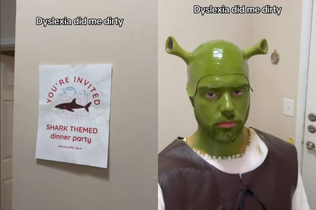 Joven comete un gracioso error: ¡llega vestido de Shrek a una fiesta cuya temática era de tiburones!
