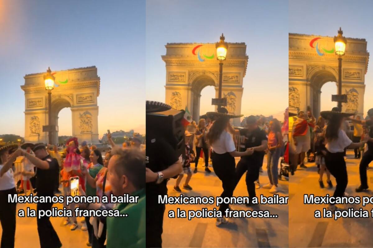 VIDEO: Mexicana saca a bailar a un policía francés en el Arco de Triunfo