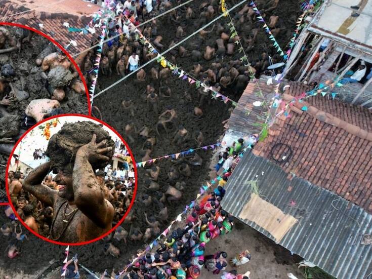 Gorehabba, la tradición india que cierra el final del Festival de las Luces lanzándose unos a otros estiércol de vaca bendecido