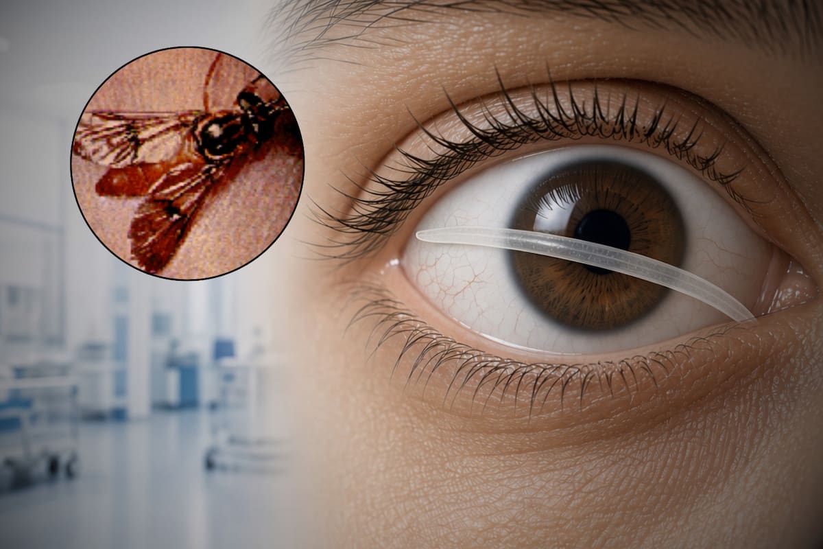 Así es el gusano que puede llegar al ojo y desplazarse bajo la piel