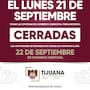 Ayuntamiento de Tijuana cerrará oficinas este lunes 21 de septiembre