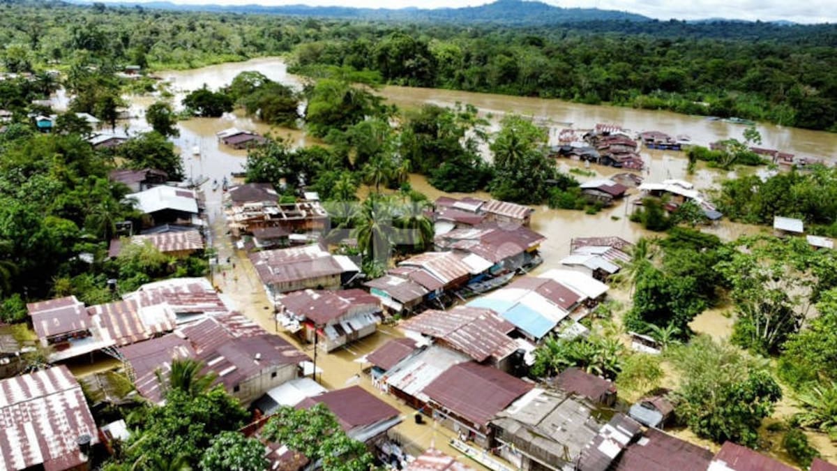 Vista aérea de los desastres en Colombia. Foto: EFE