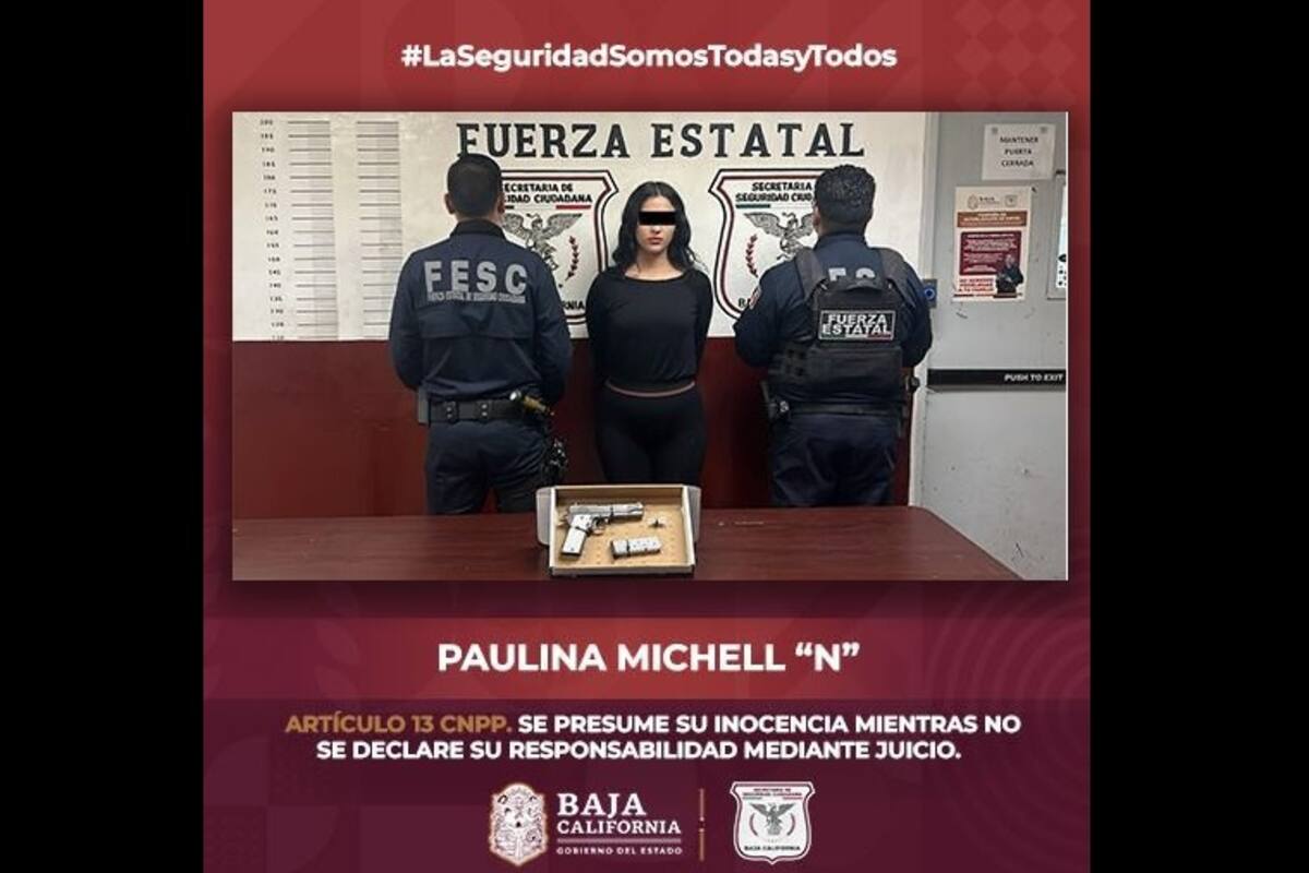 Aseguran a mujer con arma de fuego