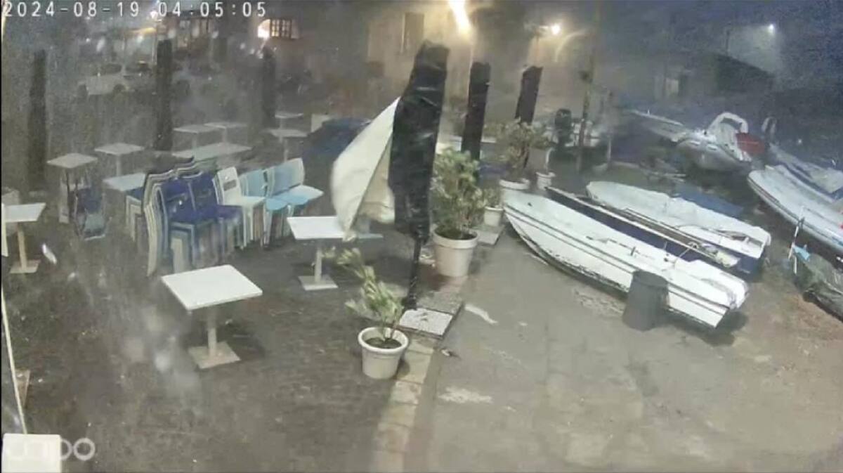 Fotografía de la fuerte tormenta que azotó a Sicilia, Italia. | Crédito: Facebook/ BAIA Santa Nicolicchia