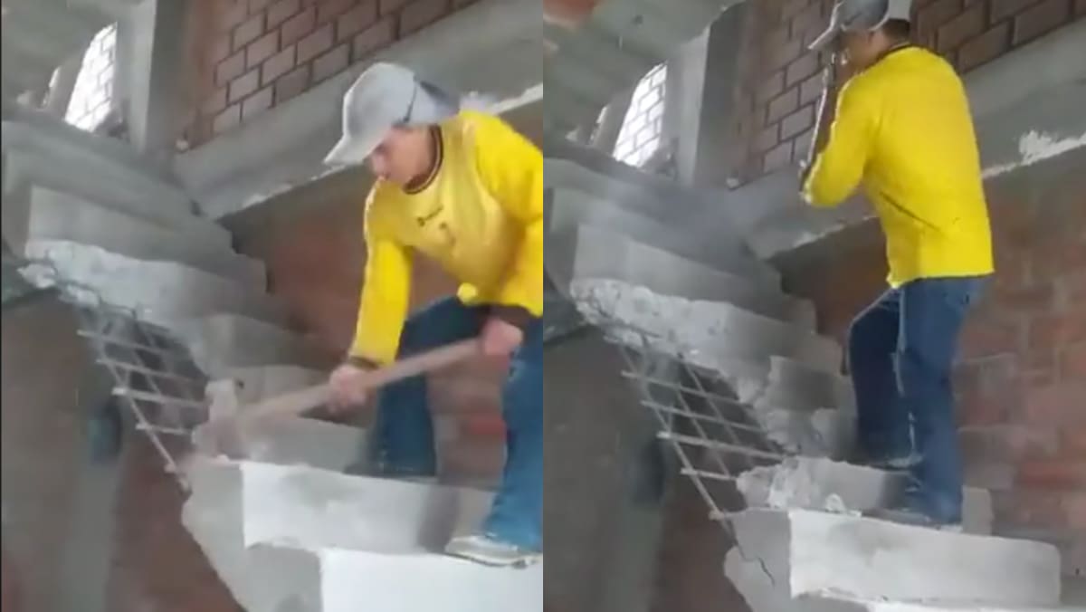 El video que muestra a un albañil destruyendo una escalera tras no recibir el pago por su trabajo genera un intenso debate en redes sociales.