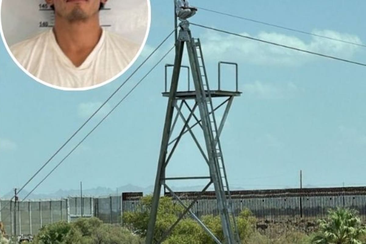 Lo sorprenden arriba de una torre junto al muro fronterizo y es detenido