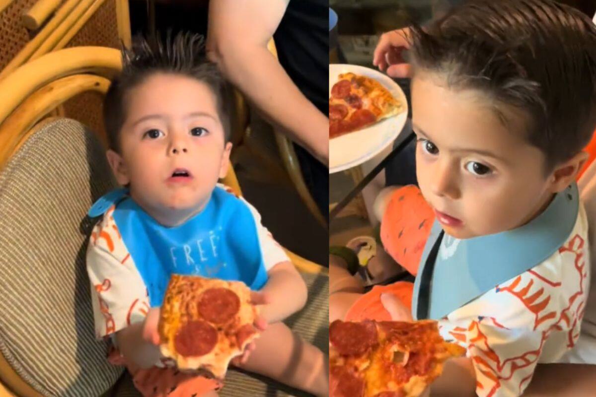 “¿Me pones tachu?”: Gemelos se hacen virales por pedir ketchup para su pizza