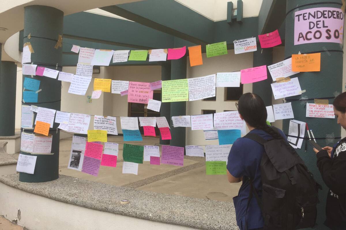 Estudiantes de Medicina de la Unison colocan Tendedero del Acoso