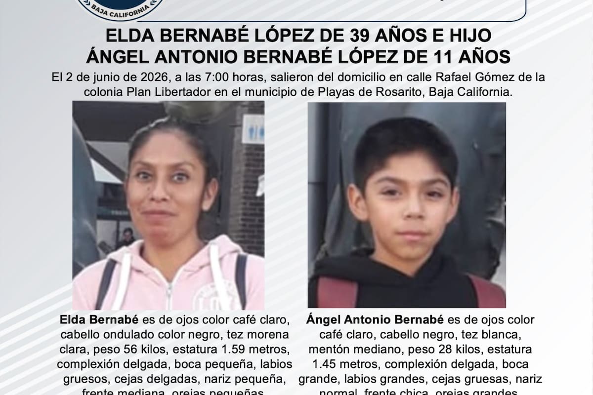 Se buscan Elda Bernabé López de 39 años, y su hijo Ángel Antonio Bernabé López de 11 años de edad