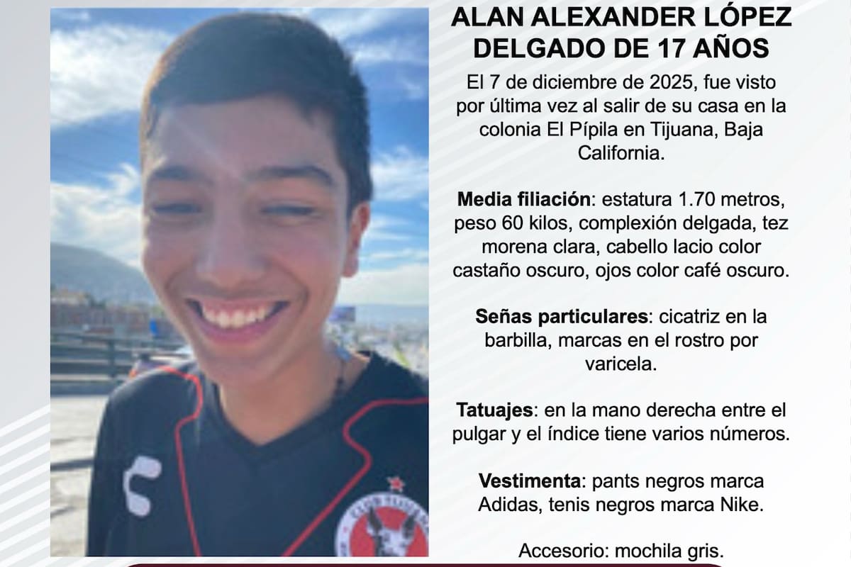 Se busca a Alexander López Delgado de 17 años