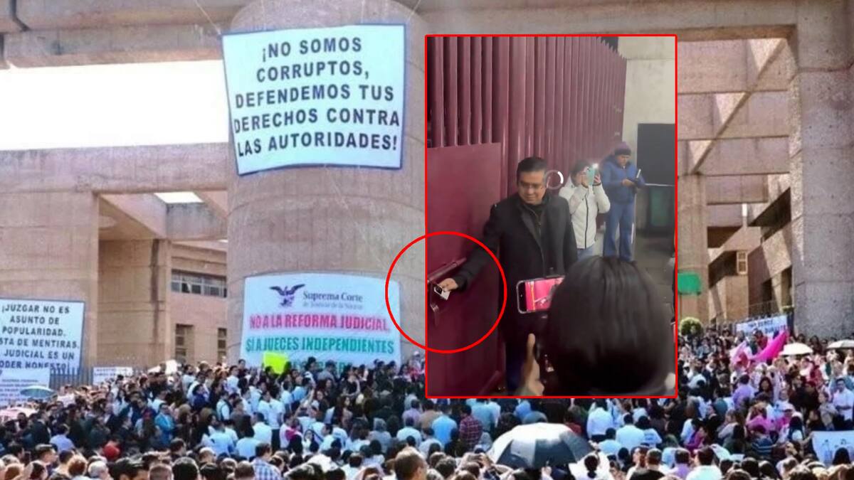 Trabajadores del Poder Judicial colocan un candado tras la votación del paro nacional ante la Reforma de AMLO.