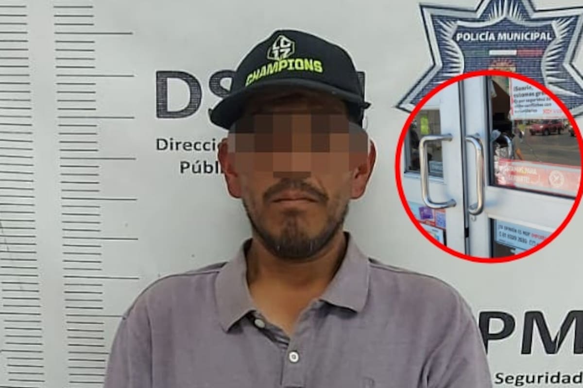 Detienen a sujeto por causar daños a tienda Oxxo en el Centro Cívico