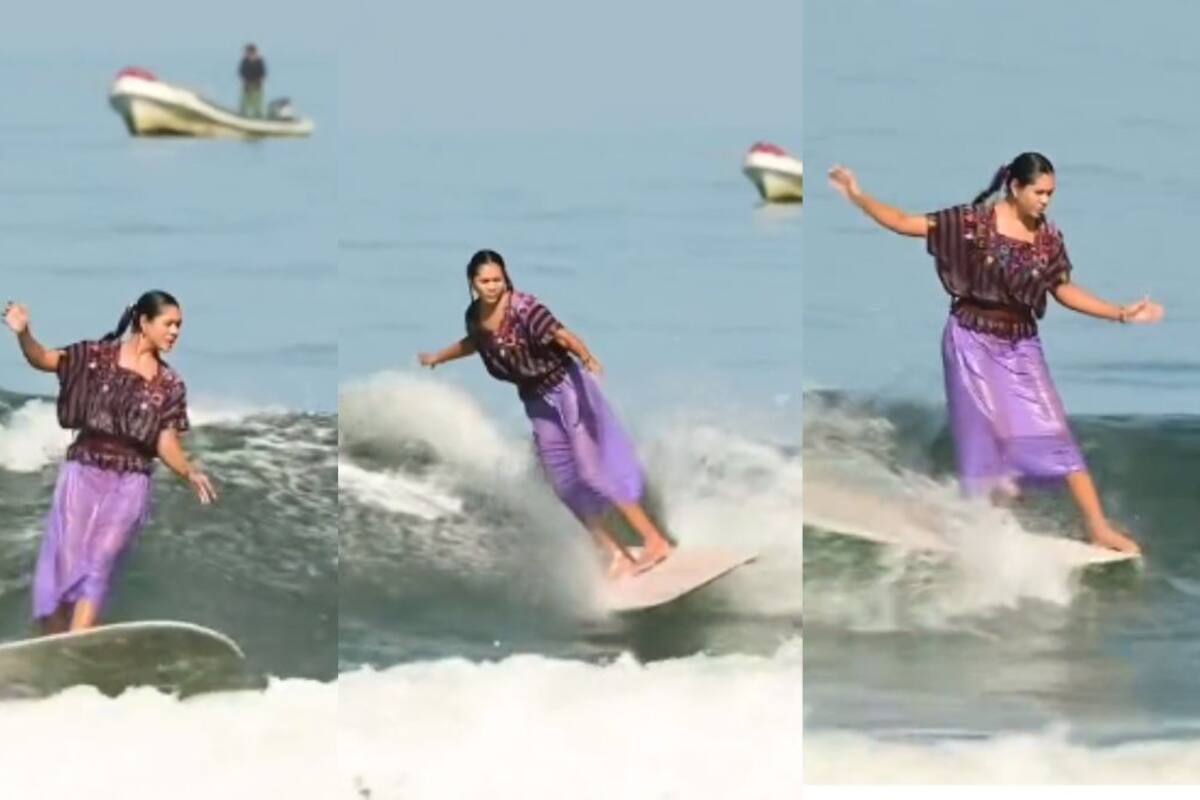 VIDEO: surfista mexicana domina las olas portando un huipil
