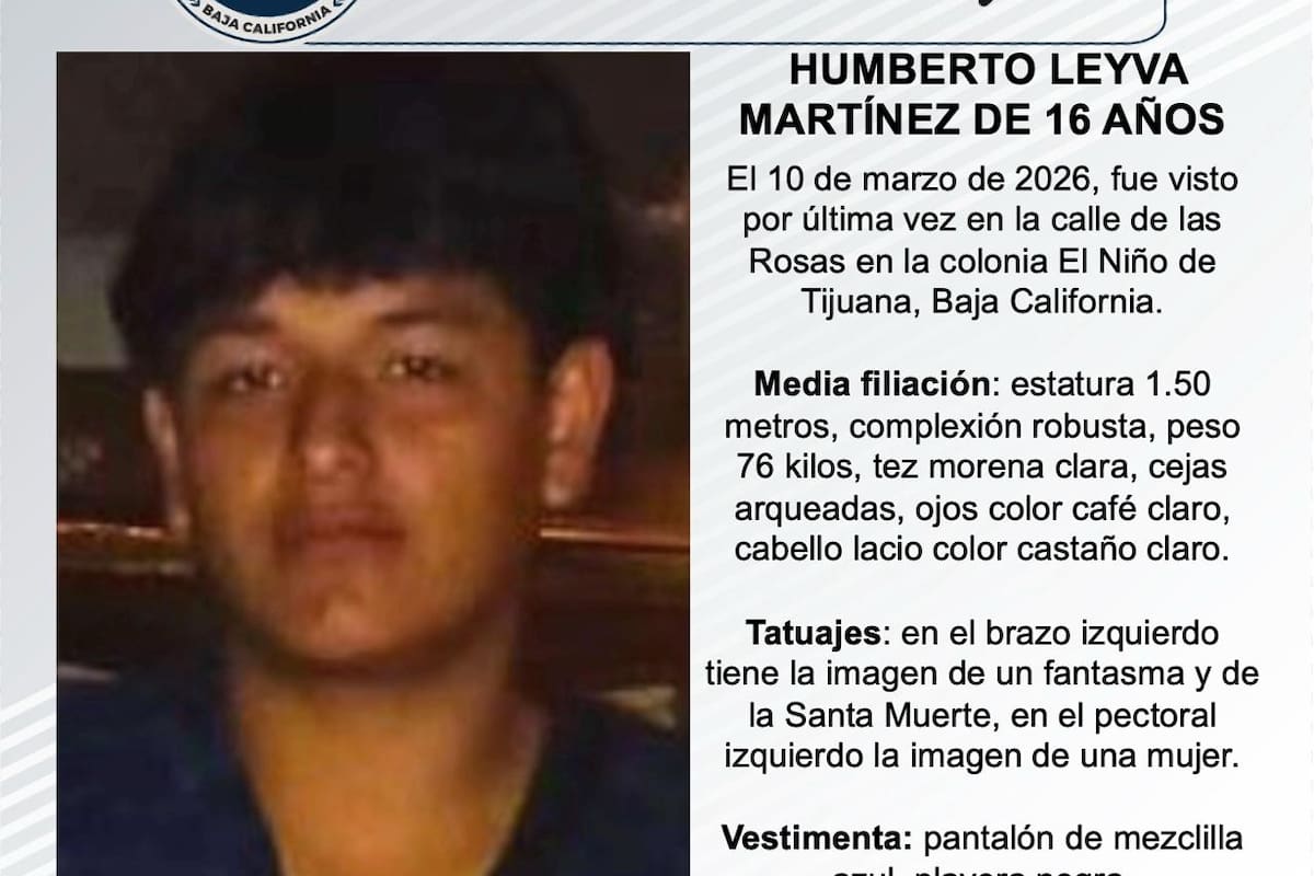 Se busca a Humberto Leyva Martínez de 16 años